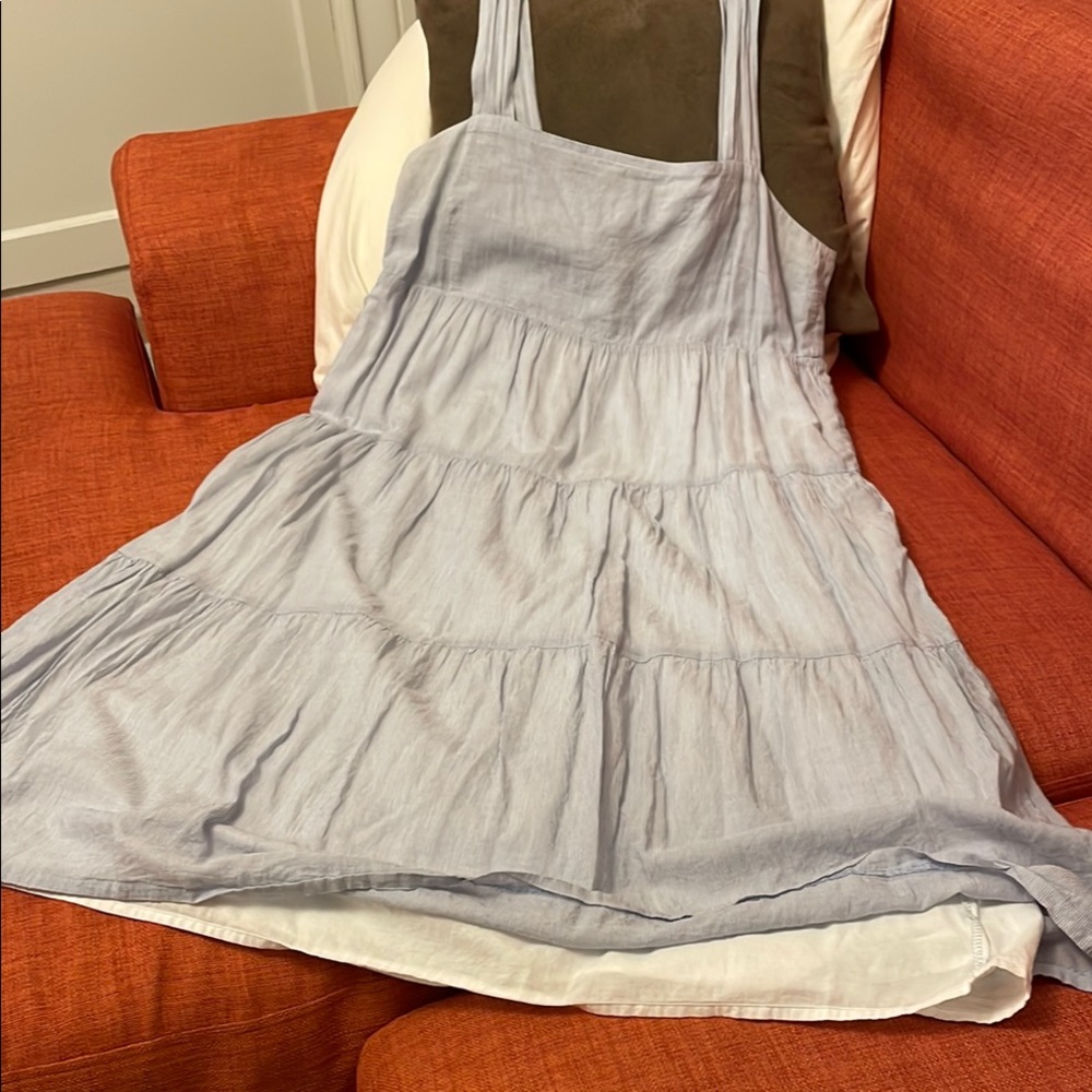 Madewell Striped Midi Dress (Light Blue Tiered Dress)